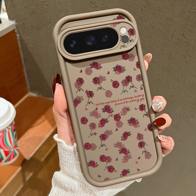 Phone Cases Google Pixel 10 - Rose Flowers Patterned Soft TPU Phone