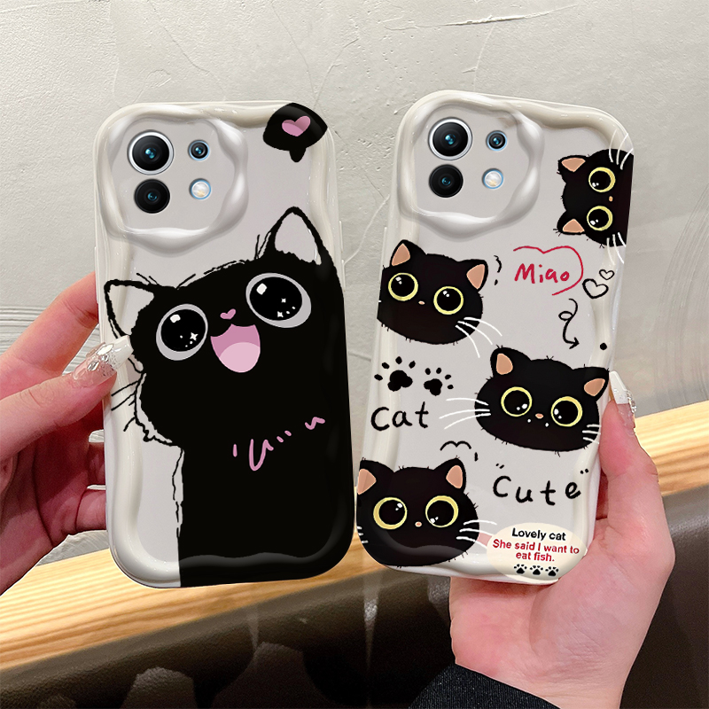 Phone Cases Xiaomi 14T - Cute Big Eyed Black Cat 3D