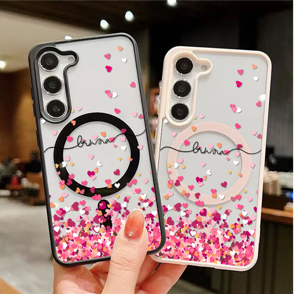 Phone Cases Silicone - Pink Heart Print Phone Case For