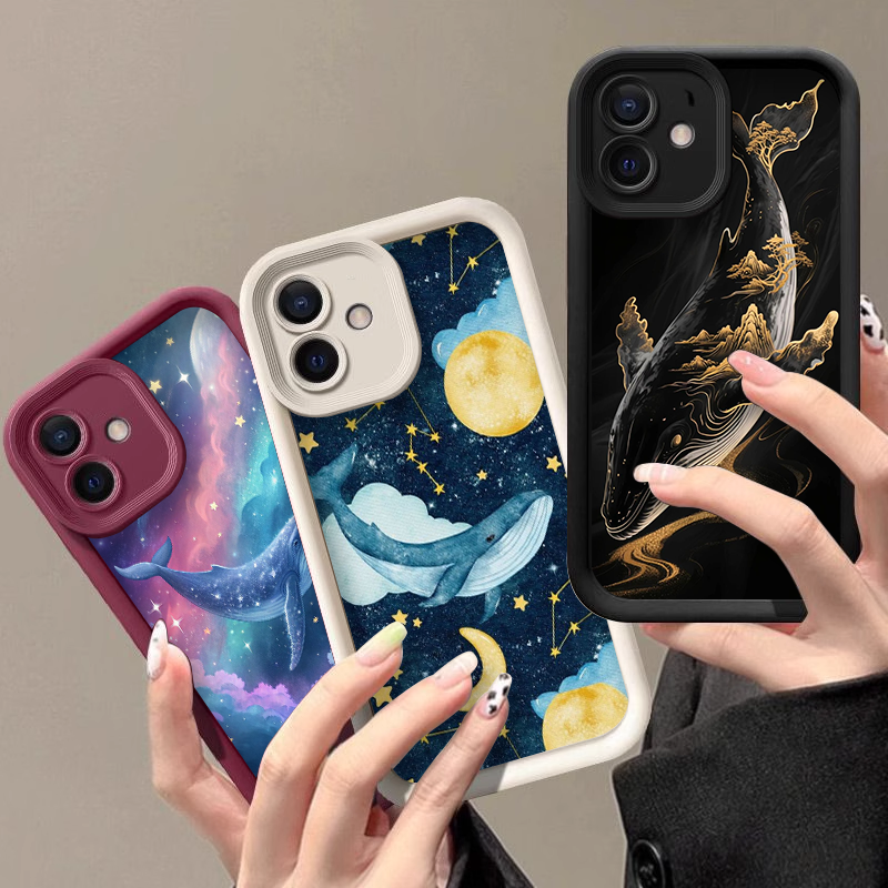 Phone Cases Xiaomi 14T - Retro Cartoon Starry Sky Blue Whale