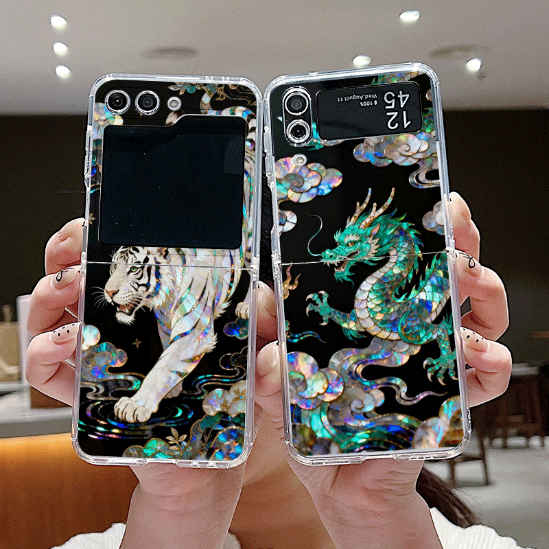 Phone Cases Silicone - Stylish Tiger Dragon Marble Texture Phone