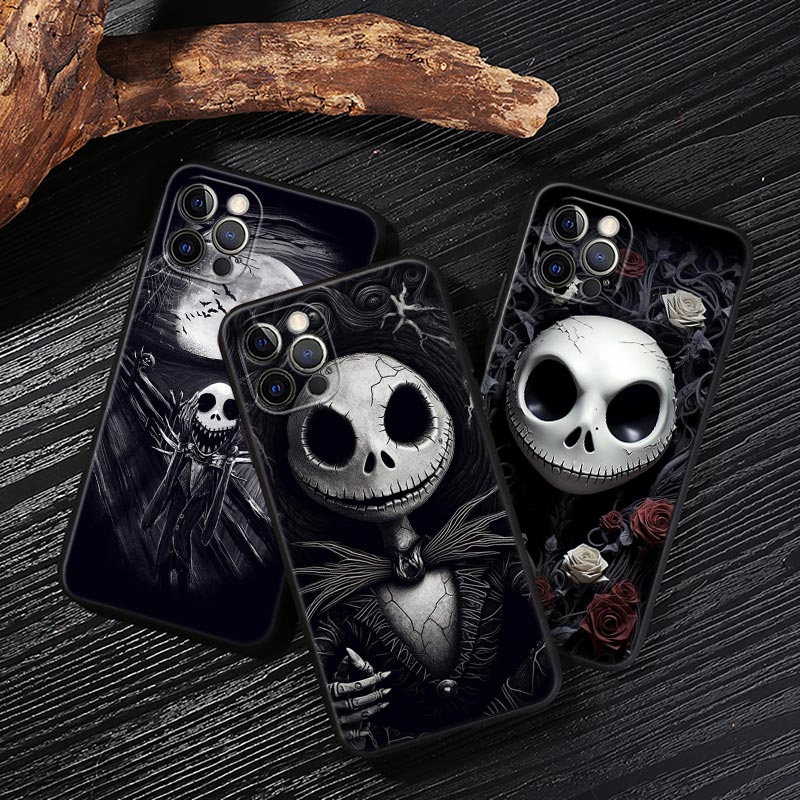 Phone Cases Silicone - Jack Skellington Black Art Disney Case