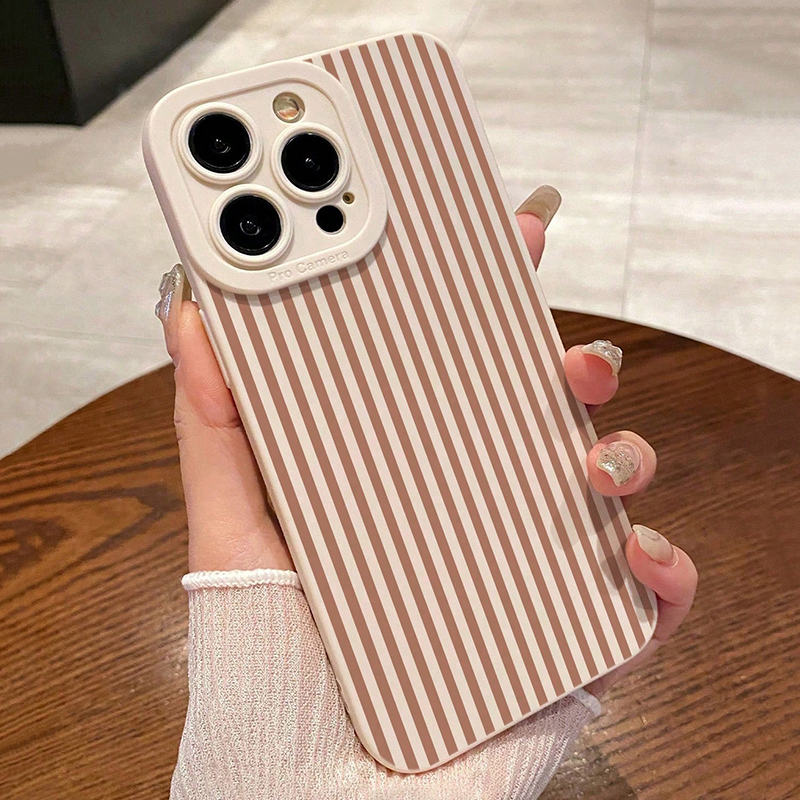 Phone Cases Iphone 17 Pro Max - Pink Striped Painted Anti-Drop Phone Case