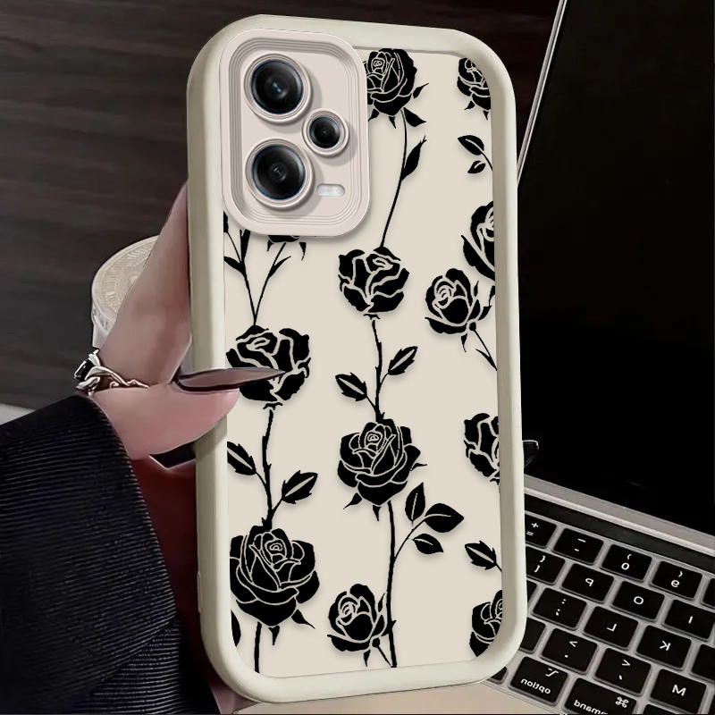 Black Flowers Pattern Phone Ca - Phone Cases Silicone review and price
