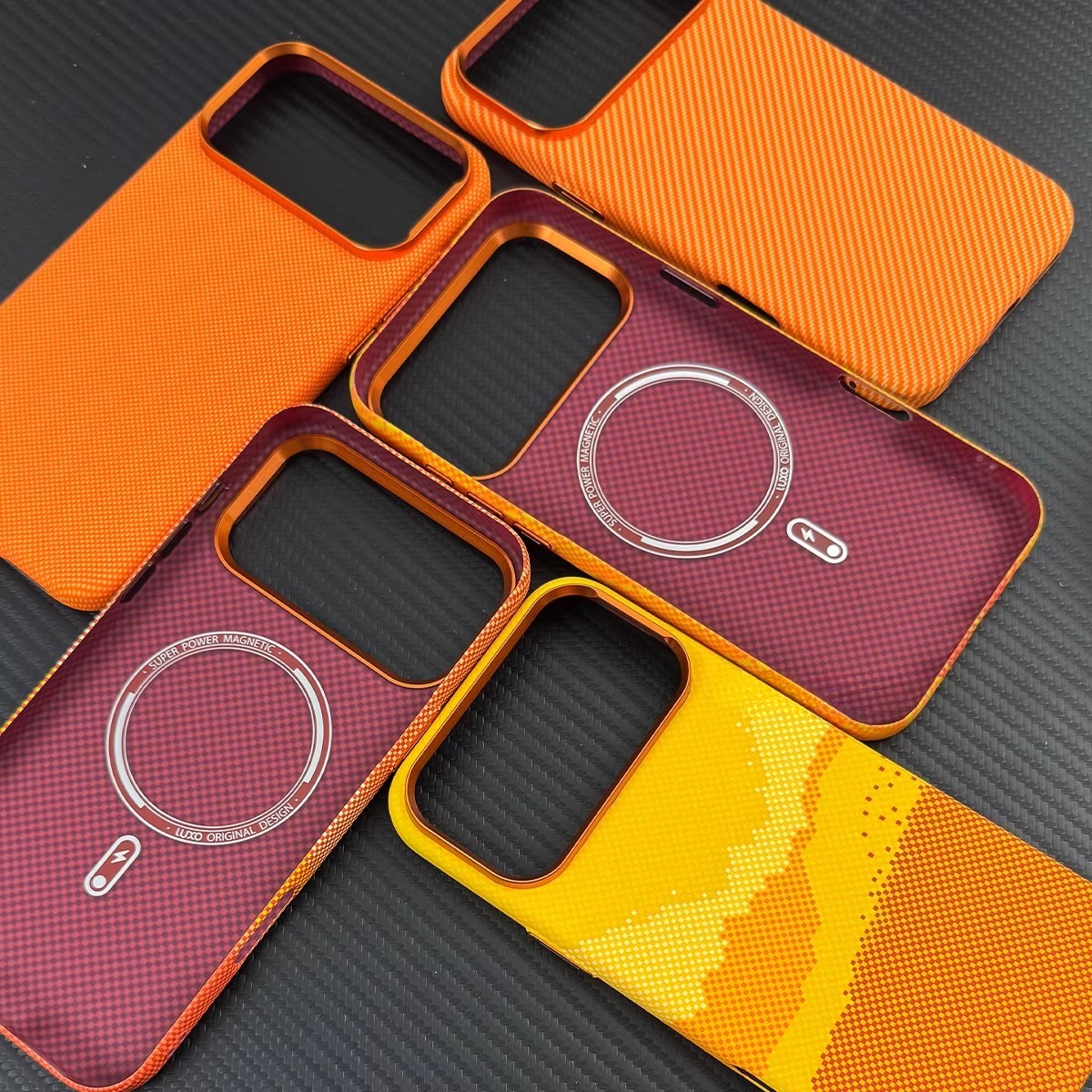 Vivid Orange Print Magnetic Ph - Phone Cases Orange review and price