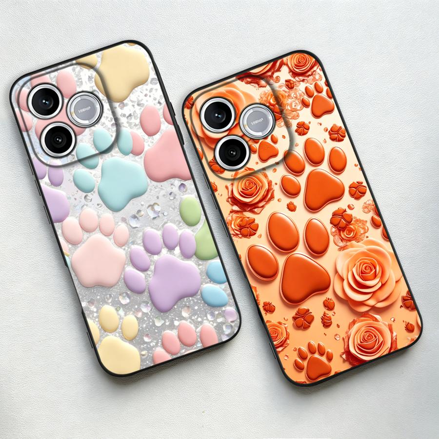 Orange Rose Paw Print Funda Ph - Phone Cases Orange review and price