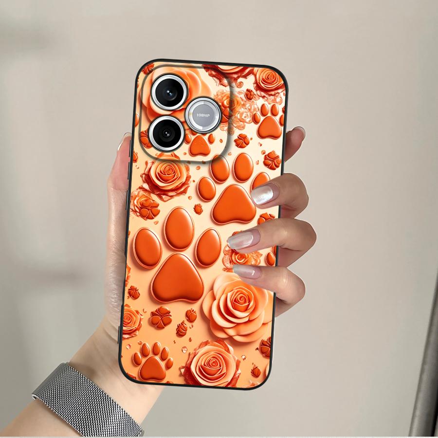 Orange Rose Paw Print Funda Ph - Phone Cases Orange review and price