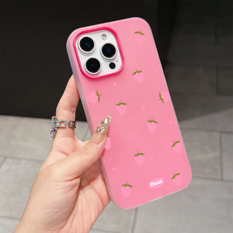 Sweet Pink Strawberry Pattern  - Phone Cases Iphone 17 Pro Max review and price