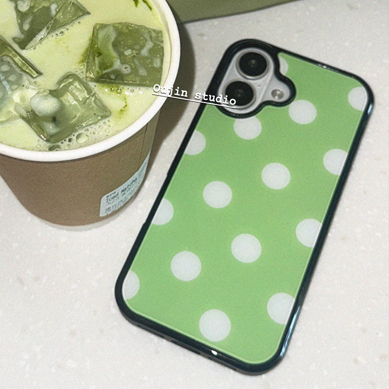 Korean Green & Orange Polka Do - Phone Cases Orange review and price