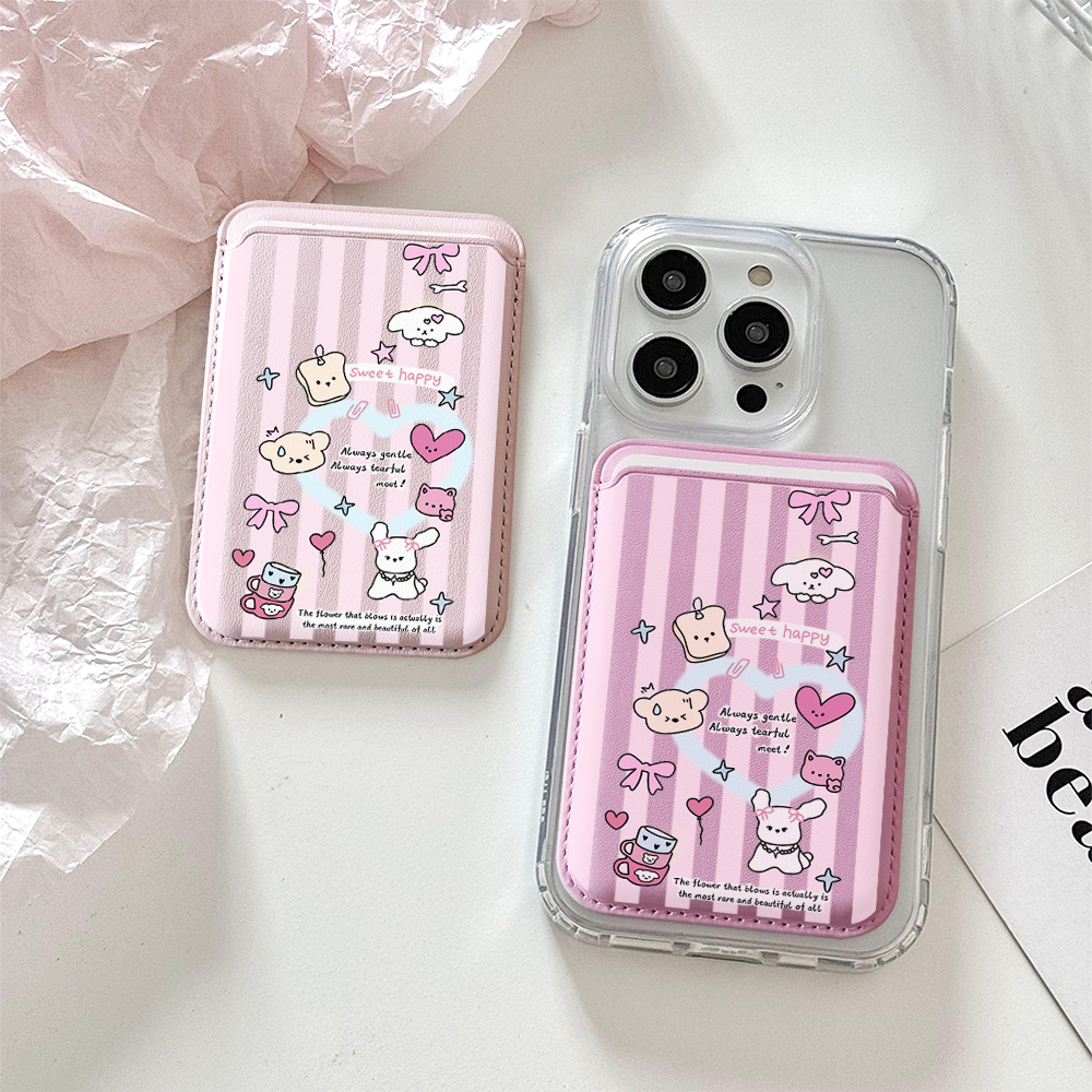 Cute Girly Sketch Style Leathe - Phone Cases With Wallet On Back review and price