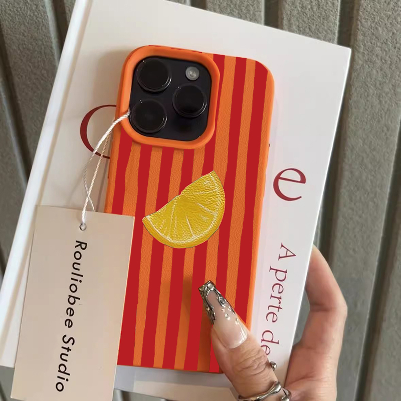 Special Colorful Striped Soft  - Phone Cases Orange review and price
