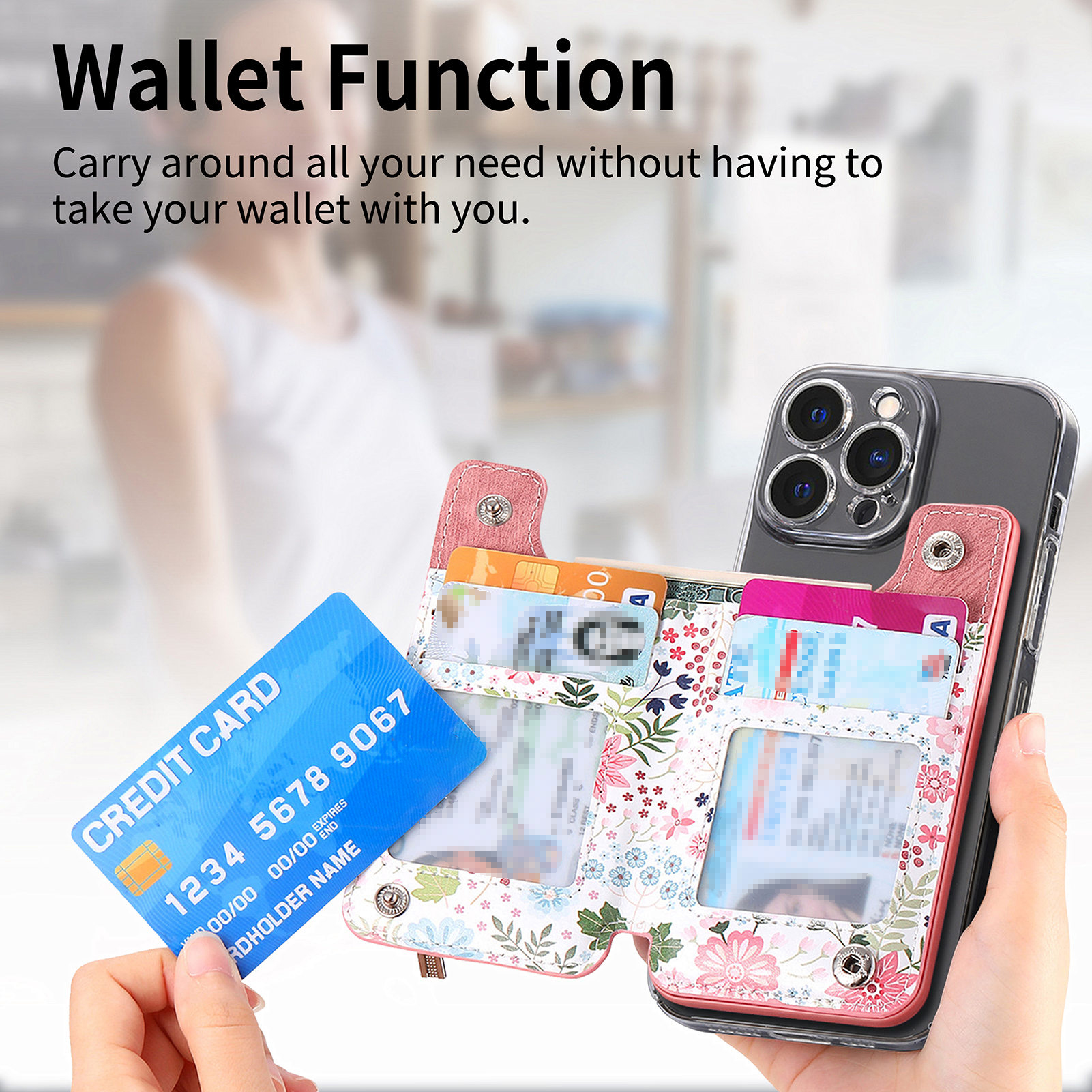 1Pc Flower Painted Phone Case  - Phone Cases With Wallet On Back review and price