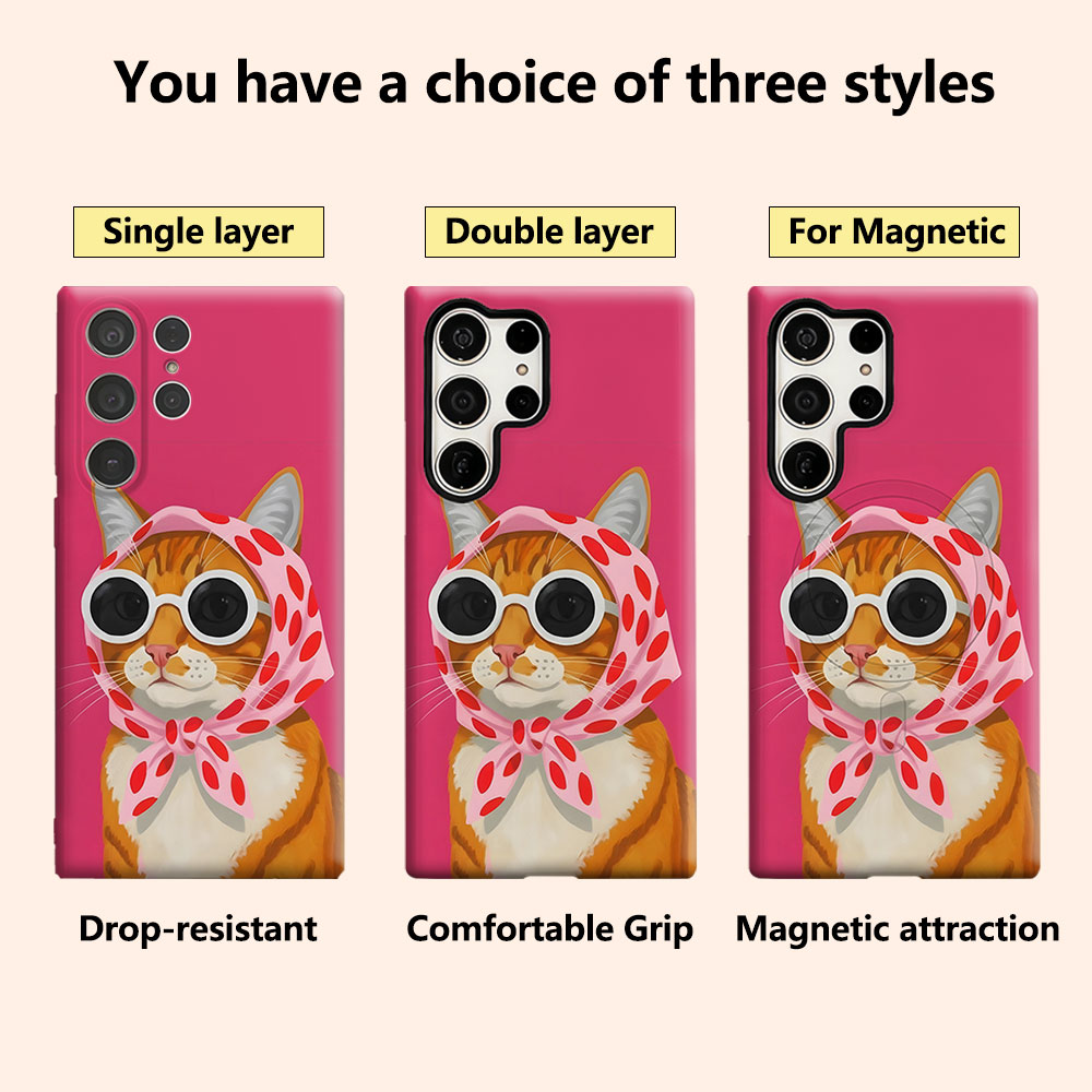 Stylish Orange Cat For Samsung - Phone Cases Orange review and price