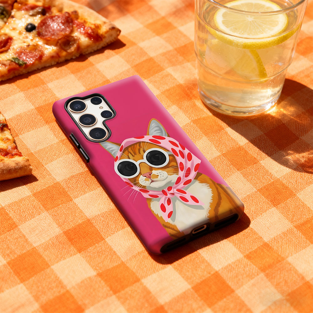 Stylish Orange Cat For Samsung - Phone Cases Orange review and price