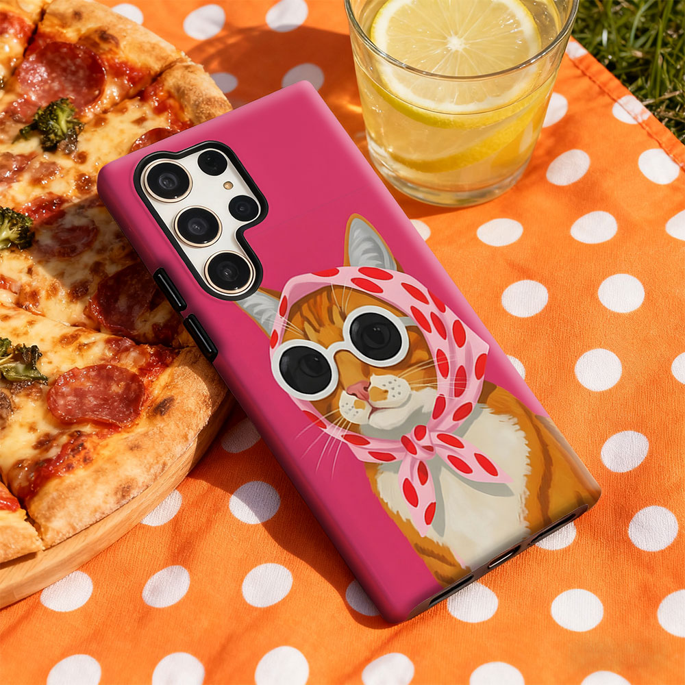 Stylish Orange Cat For Samsung - Phone Cases Orange review and price