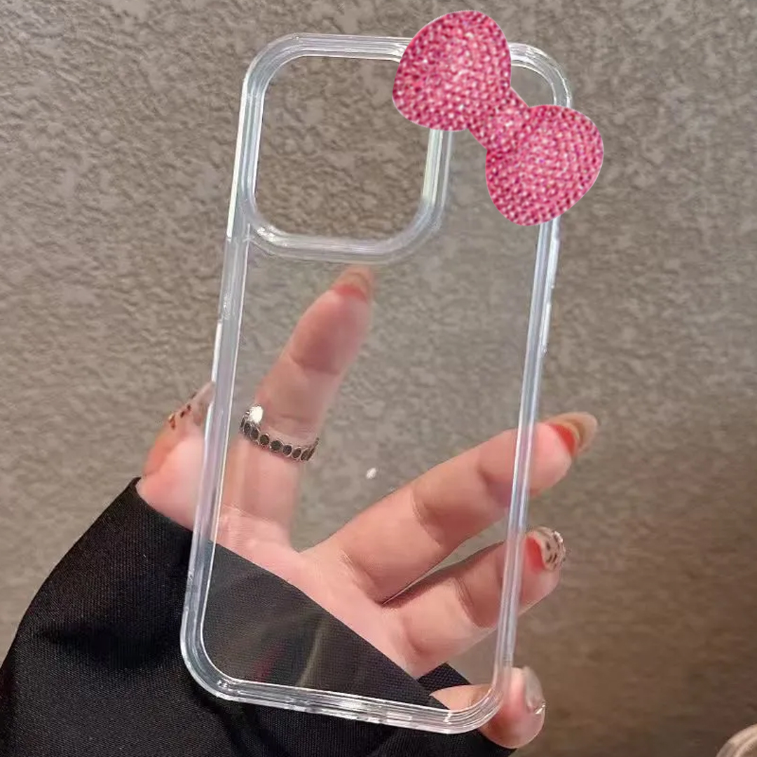 Colored 3D Bow Glitter Transpa - Phone Cases Expensive review and price