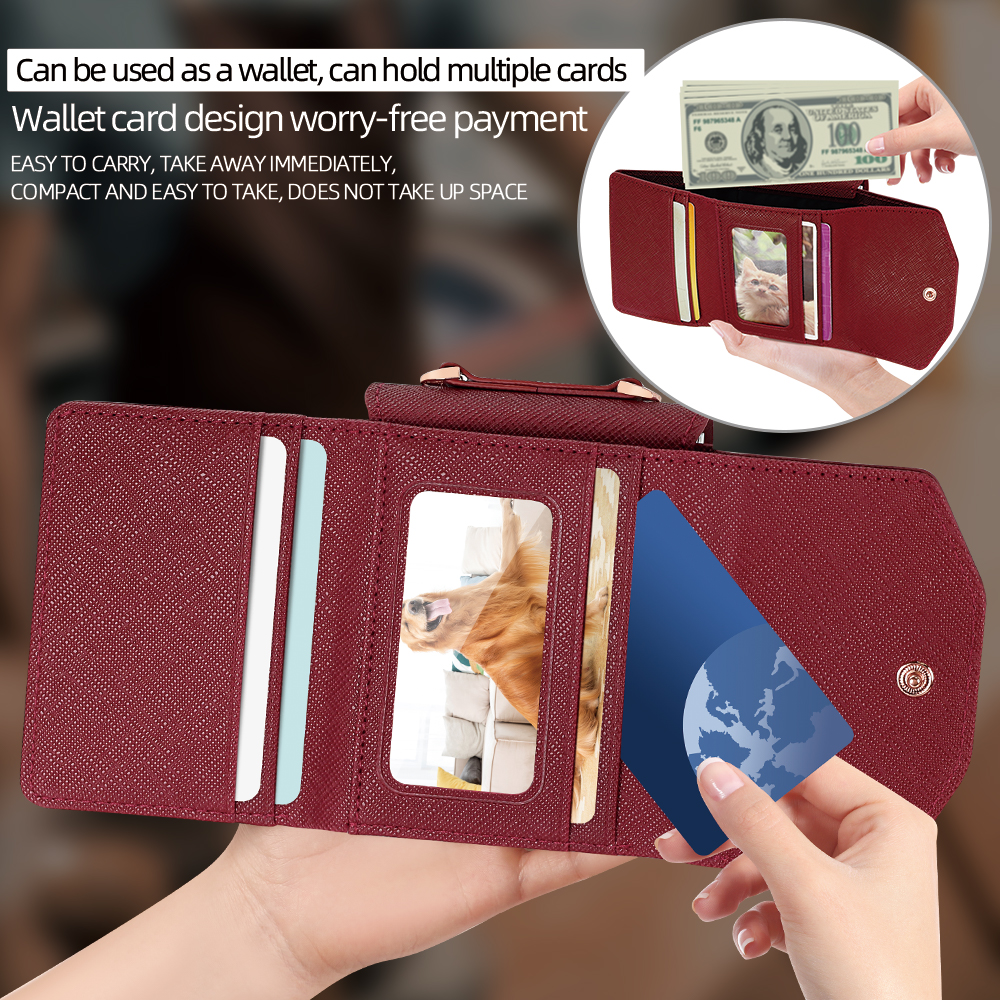 VIETAO Dark Red PU Leather Wal - Phone Cases With Loop review and price