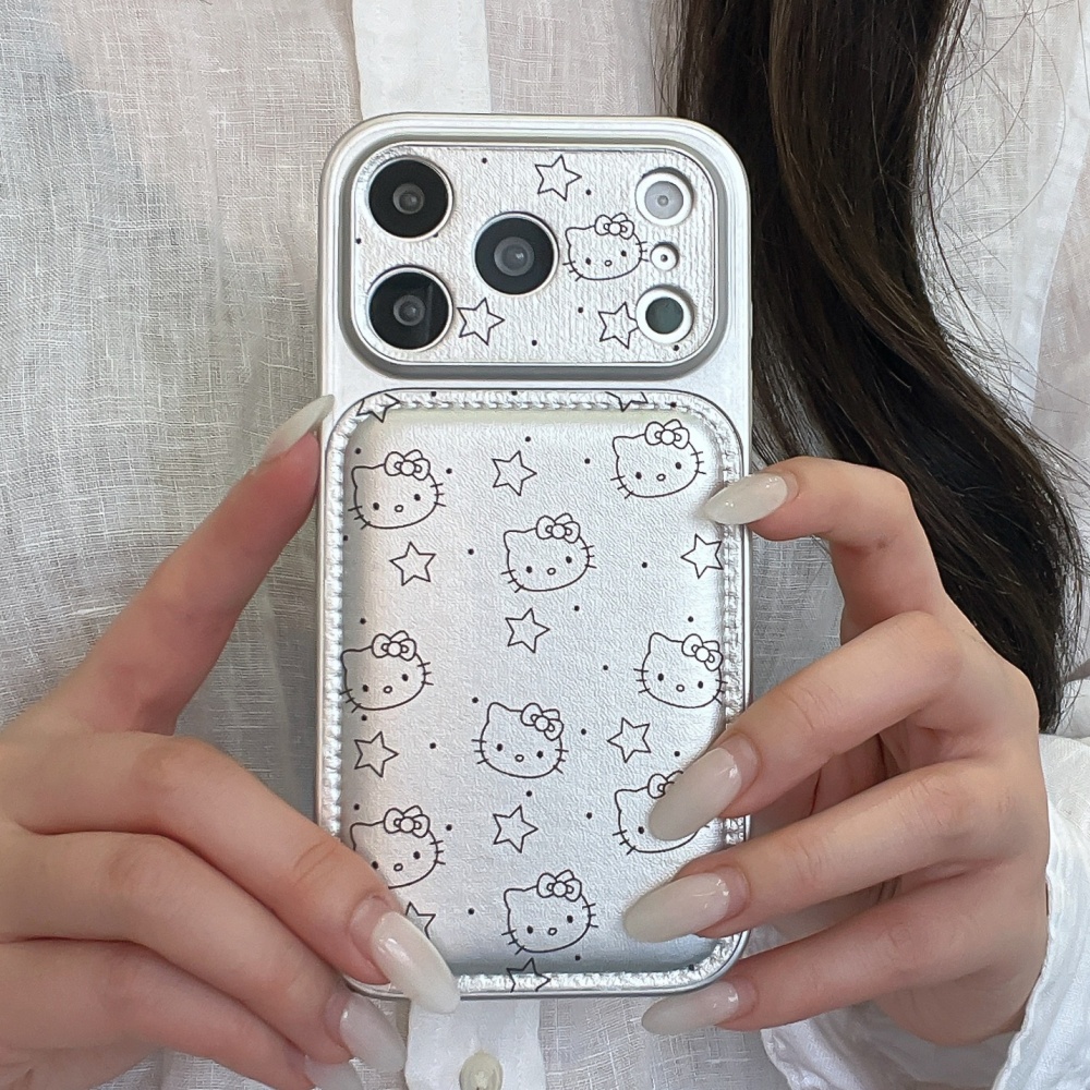 Luxury Cute Silver KT Cat Leat - Phone Cases Expensive review and price