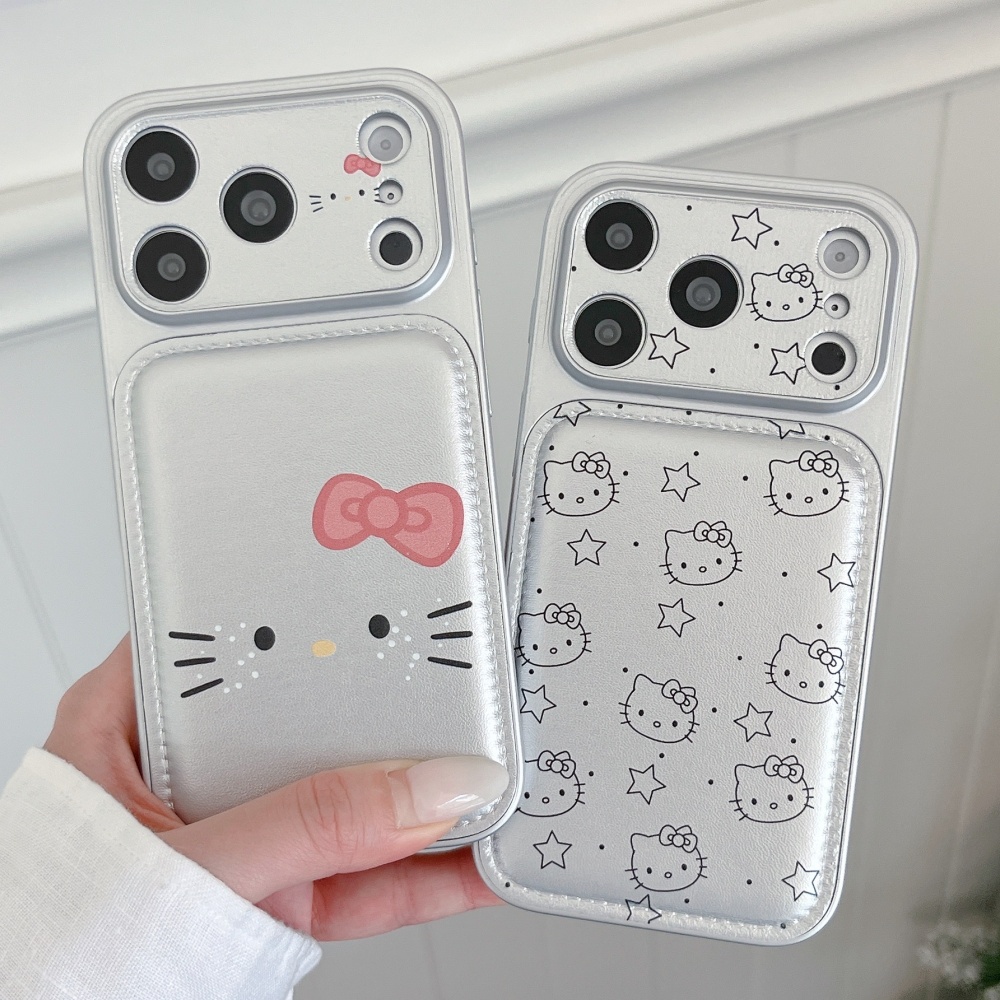 Luxury Cute Silver KT Cat Leat - Phone Cases Expensive review and price