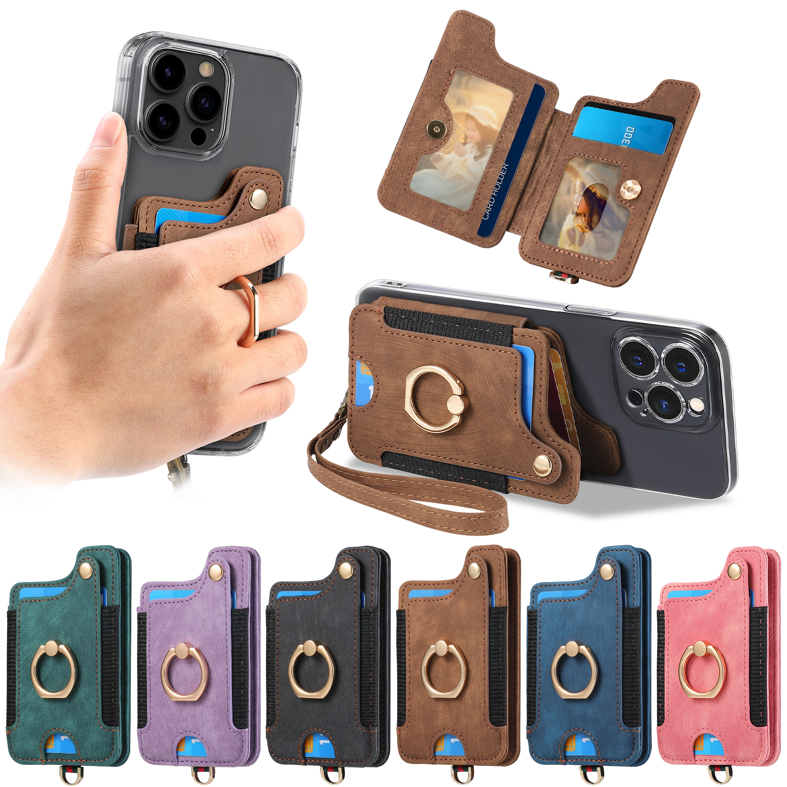 Finger Ring Phone Case Card Ho - Phone Cases With Wallet On Back review and price