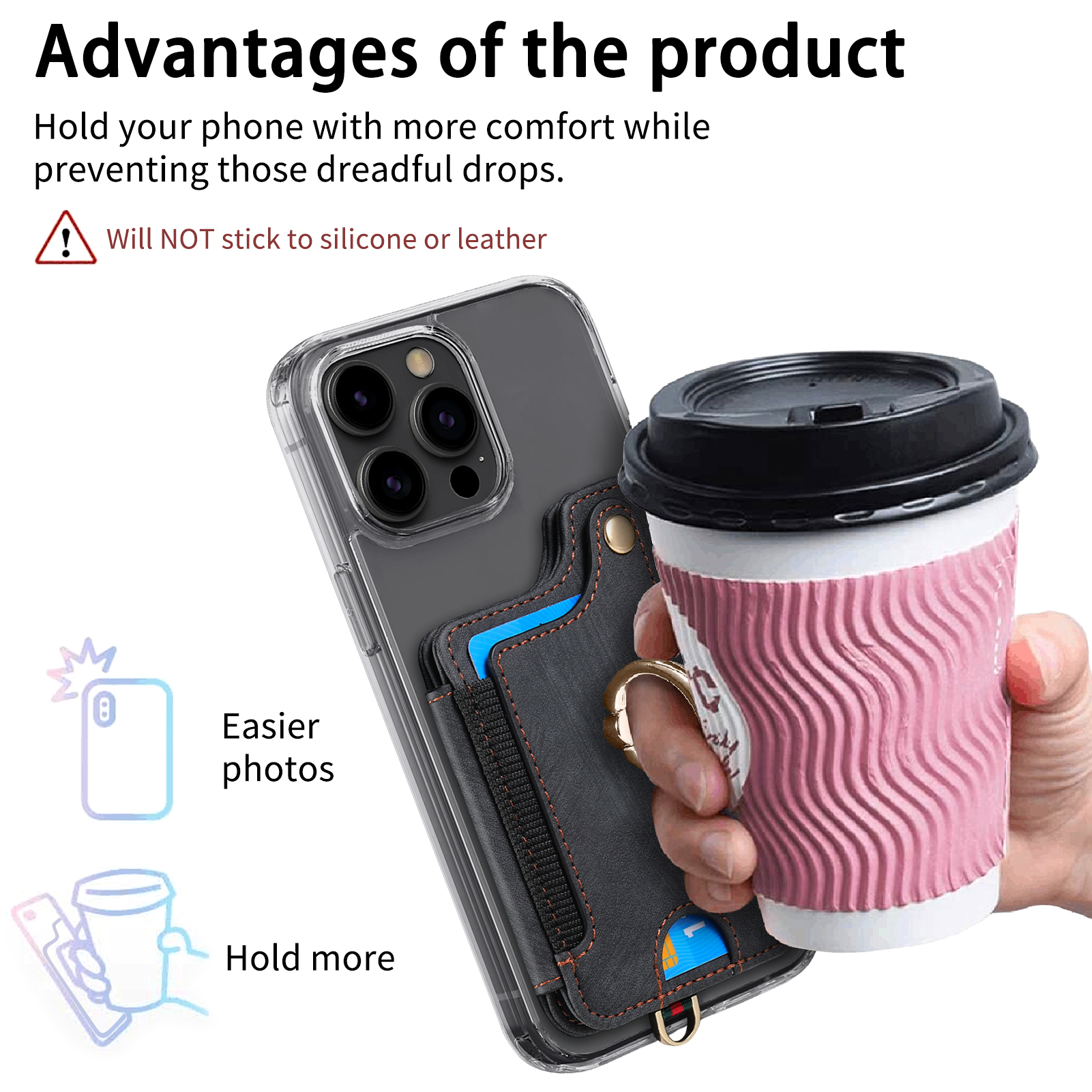 Finger Ring Phone Case Card Ho - Phone Cases With Wallet On Back review and price