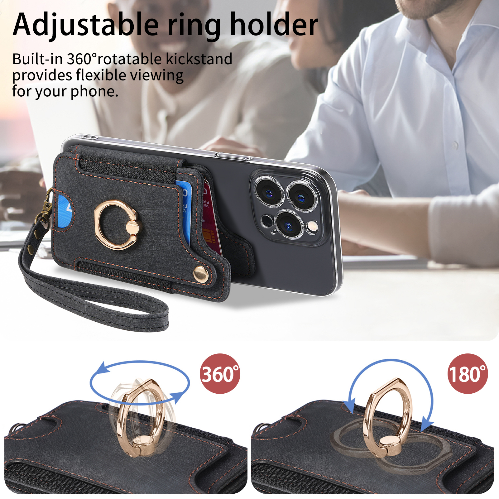 Finger Ring Phone Case Card Ho - Phone Cases With Wallet On Back review and price
