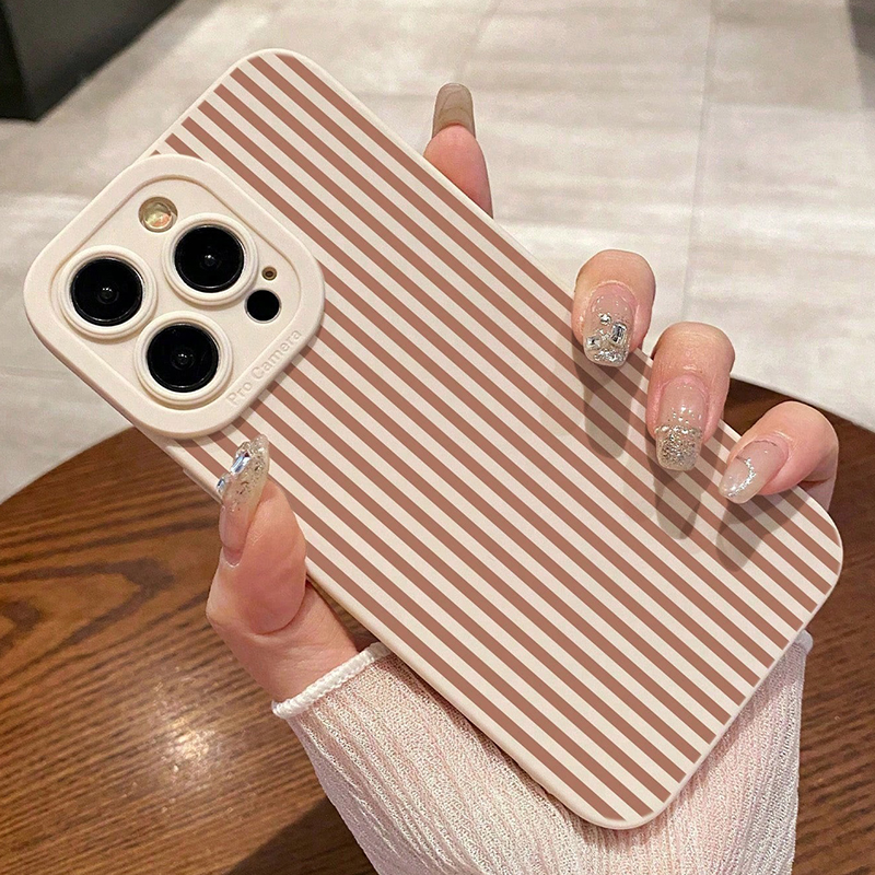 Pink Striped Painted Anti-Drop - Phone Cases Iphone 17 Pro Max review and price