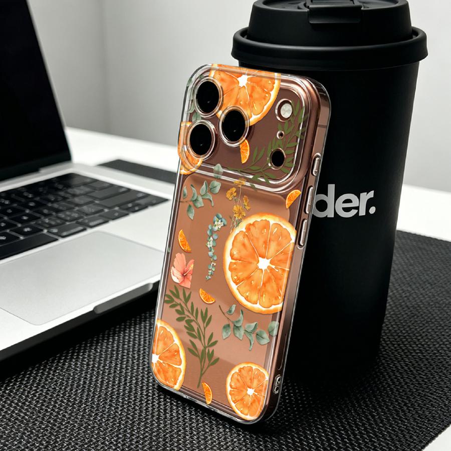 Orange Slice And Leaf Print So - Phone Cases Orange review and price