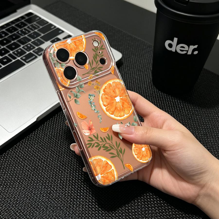 Orange Slice And Leaf Print So - Phone Cases Orange review and price